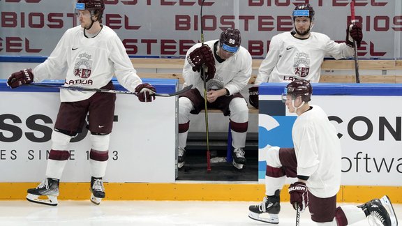 Hokejs 2022, pasaules čempionāts: Latvijas hokeja izlases pirmais treniņš Tamperē