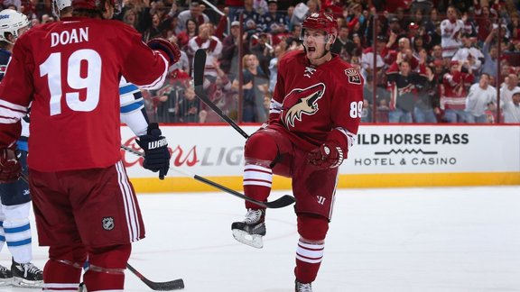 Mikkel Boedker of the Arizona Coyotes