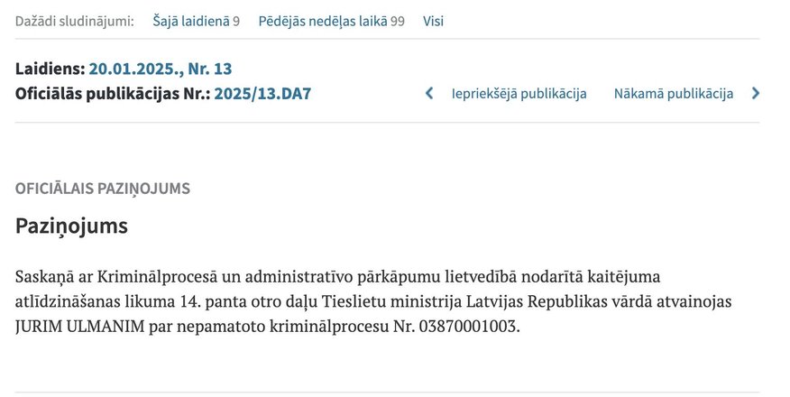 Tieslietu ministrija publiski atvainojusies "digitālgeitā" attaisnotajam Jurim Ulmanim  