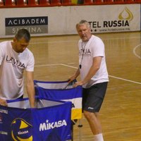 Latvijas volejbola izlase pirms EČ kvalifikācijas mača pret Izraēlu piestrādā pie servēm