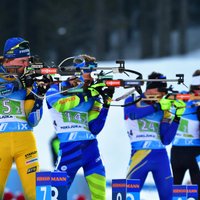 Latvijas biatlonisti pasaules čempionātā finišē 22. vietā 4x7,5 kilometru stafetē