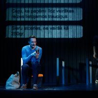 Foto: Dīcis, Seņkovs, Liuzniks – 'Arī vaļiem ir bail' Nacionalajā teātrī