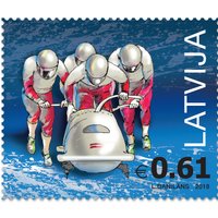 Latvijas Pasts izdod bobslejam veltītu pastmarku