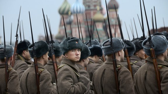 Military Parade Moscow. Russia World War II Historical Parade