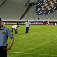 Foto: Horvātijas futbola izlasei atņemts viens punkts par svastiku uz laukuma
