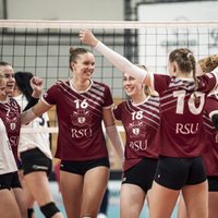 RSU/MSĢ volejbolistes Latvijas čempionāta finālā izcīna pirmo uzvaru
