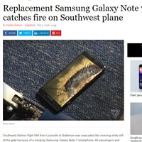 СМИ: "Безопасный" Samsung Galaxy Note 7 загорелся на борту самолета в США