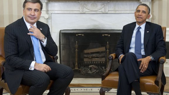 Mikheil Saakashvili and Barak Obama 