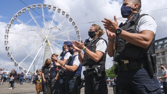 Policistu protests Beļģijā 