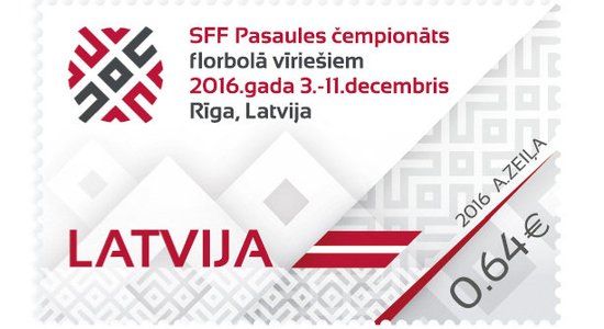 Latvijas Pasts izdod pastmarku veltītu pasaules čempionātam florbolā vīriešiem