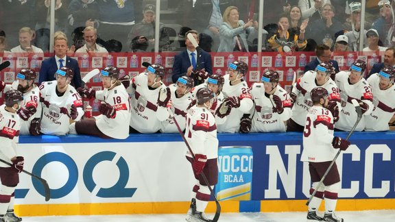 Hokejs, pasaules čempionāts 2023: bronzas spēle Latvija - ASV - 5