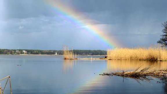 lietus, pērkona negaiss, varavīksne, juglas ezers, noslīkušie, slīkt, peldētprasme, pludmale, meldri, niedres