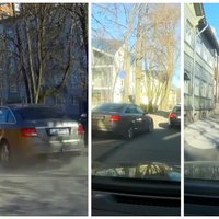 Video: Igaunijā kāds 'Audi' vadītājs sastrēgumus regulāri apbrauc pa trotuāru