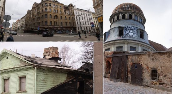 Nolupuši, caurumaini un neglīti – foto ieskats Rīgas centra graustos