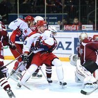 Rīgas 'Dinamo' ielaiž piecus vārtus un 'sausā' zaudē KHL līdervienībai CSKA