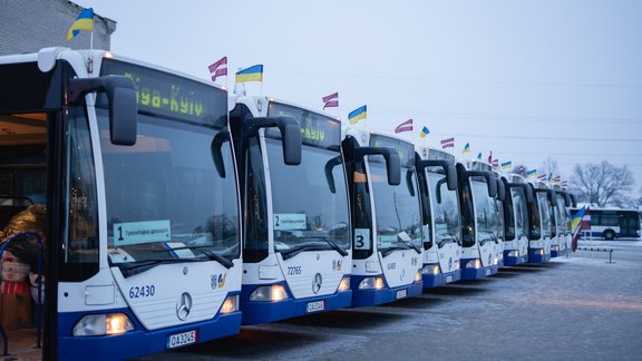 Rīgas satiksmes autobusu izbraukšana uz Kijivu