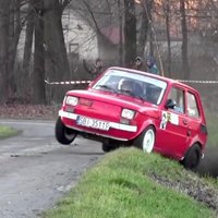 Video: Ar mazo poļu 'Fiat' rallijsprintā rāda klasi