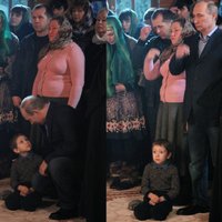 Foto: Kā Putins mazu puisēnu pārbiedēja
