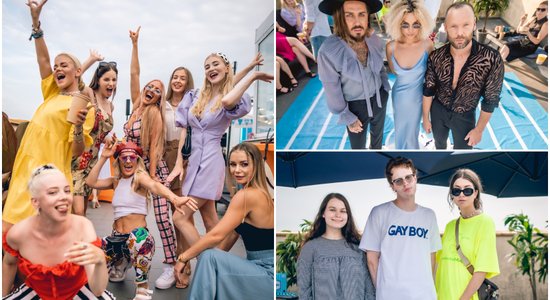 Foto: Pašmāju ietekmīgākie influenceri salido vasarīgā ballītē uz jumta