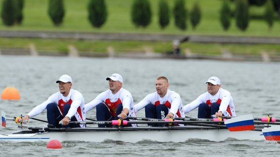 Russian national rowing: Nikita Morgachev, Artyom Kosov, Vladislav Ryabtsev, Sergei Fedorovtsev