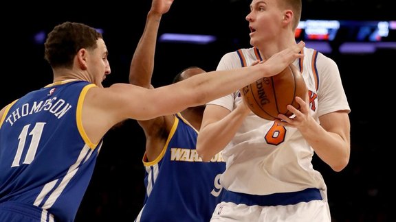 Kristaps Porzingis Knicks vs Klay Thompson Warriors