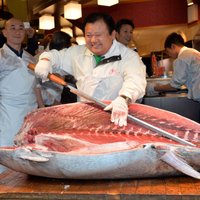 Foto: Tokijas izsolē pārdots jaunā gada dārgākais tuncis