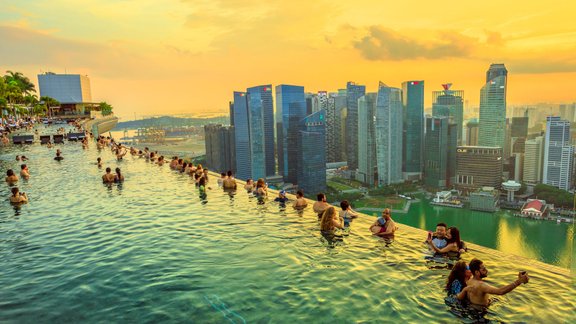 Marina Bay Sands Hotel, Singapūra, baseins