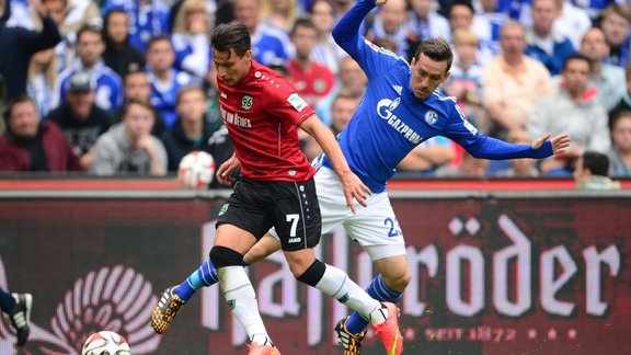 Hannover Edgar Prib and Schalke Christian Fuchs