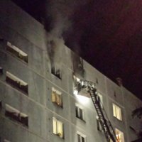 ФОТО: В Иманте сгорела квартира - один человек доставлен в реанимацию