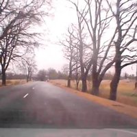 Video: 'Billie' iznīcina koku un pārbiedē braucējus pie Straupes