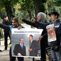 Фоторепортаж: в Риге прошел митинг-пикет против войны в Сирии