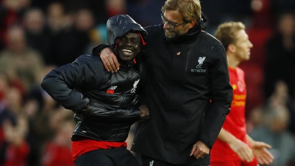 Liverpool manager Juergen Klopp and Sadio Mane 