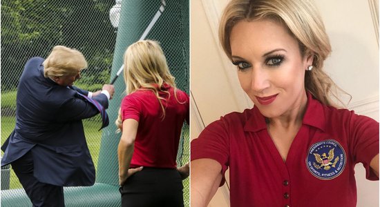 ФОТО: Американо-латвийская гольфистка Гулбис погостила у Трампа на Дне спорта в Белом доме