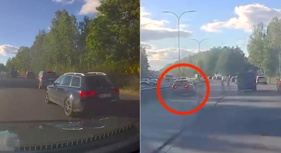 Video: Uz Jūrmalas šosejas ar straujiem manevriem "Audi" gandrīz ielido drošības barjerā