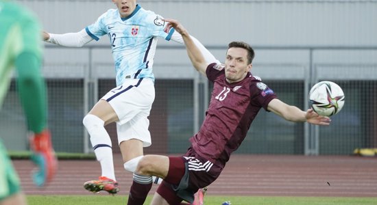 Latvijas futbola izlase nespēj pretoties Norvēģijas valstsvienībai