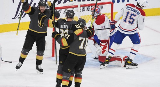 'Golden Knights' hokejisti Stenlija kausā pārtrauc 'Canadiens' uzvaru sēriju