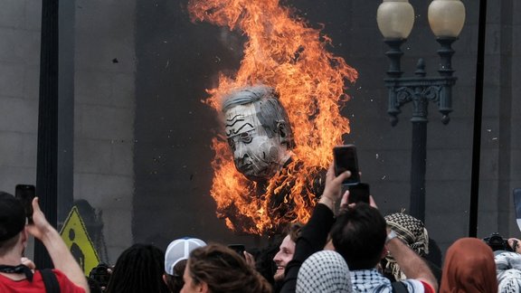 Vašingtona, protesti, Netanjahu vizīte ASV 