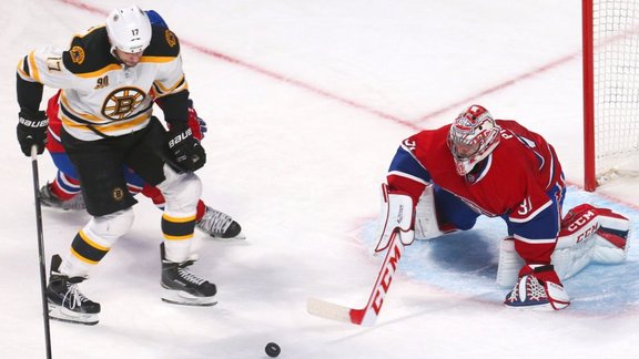 Matt Fraser and Carey Price (Montreal - Boston) 