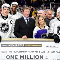 NHL Zvaigžņu spēles miljonu iegūst Greckis un Metropolitēna izlase