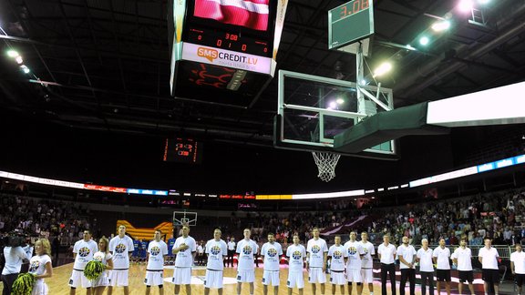 Eiropas čempionāta kvalifikācijas turnīra spēle basketbolā Latvija - Zviedrija - 1