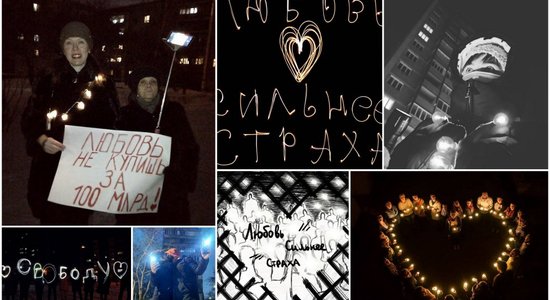 Foto: Krievijā norisinās protesta akcija 'Mīlestība stiprāka par bailēm'
