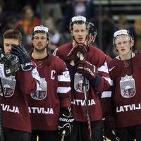 Foto: Latvijas hokejistiem neizdodas pārspēt Vāciju