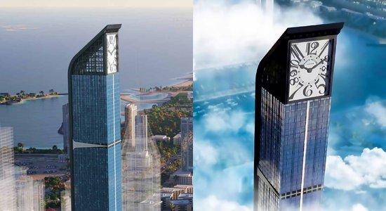 Dubaijā top jauns debesskrāpis ar milzu laikrādi augšpusē