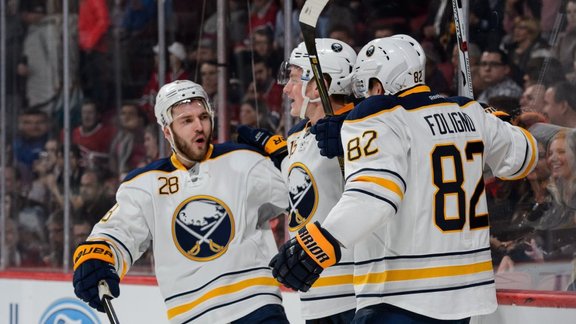 Marcus Foligno #82, Zemgus Girgensons Buffalo Sabres