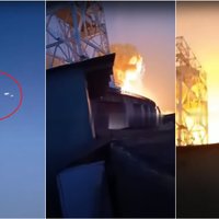 Video fiksēts Krievijas raķetes trāpījuma mirklis Dņepras HES
