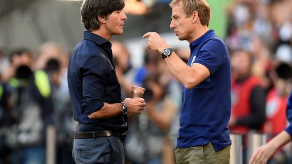 Germany coach Joachim Loew and US headcoach Juergen Klinsman