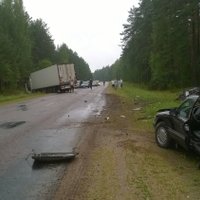 Foto: Baisa avārija uz ceļa posma Valka - Strenči (plkst. 21.22)