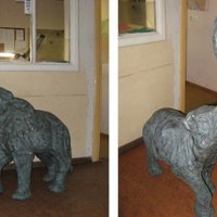 Rīgā noķer ziloņa statujas zagļus; aicina atsaukties īpašnieku