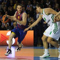 Eirolīgas 'play off' turnīrs sākas ar dramatisku 'Barcelona' basketbolistu uzvaru
