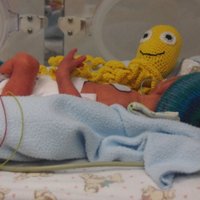 Zeķītes priekšlaikus dzimušajiem - brīvprātīgo darināts pūriņš mazuļiem slimnīcās